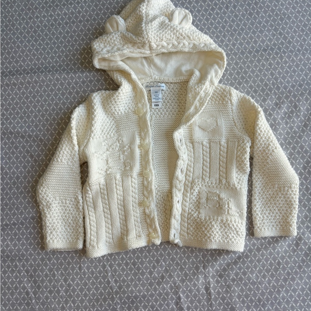 Ralph Lauren Cream Knit Toddler Jacket - 18 Months